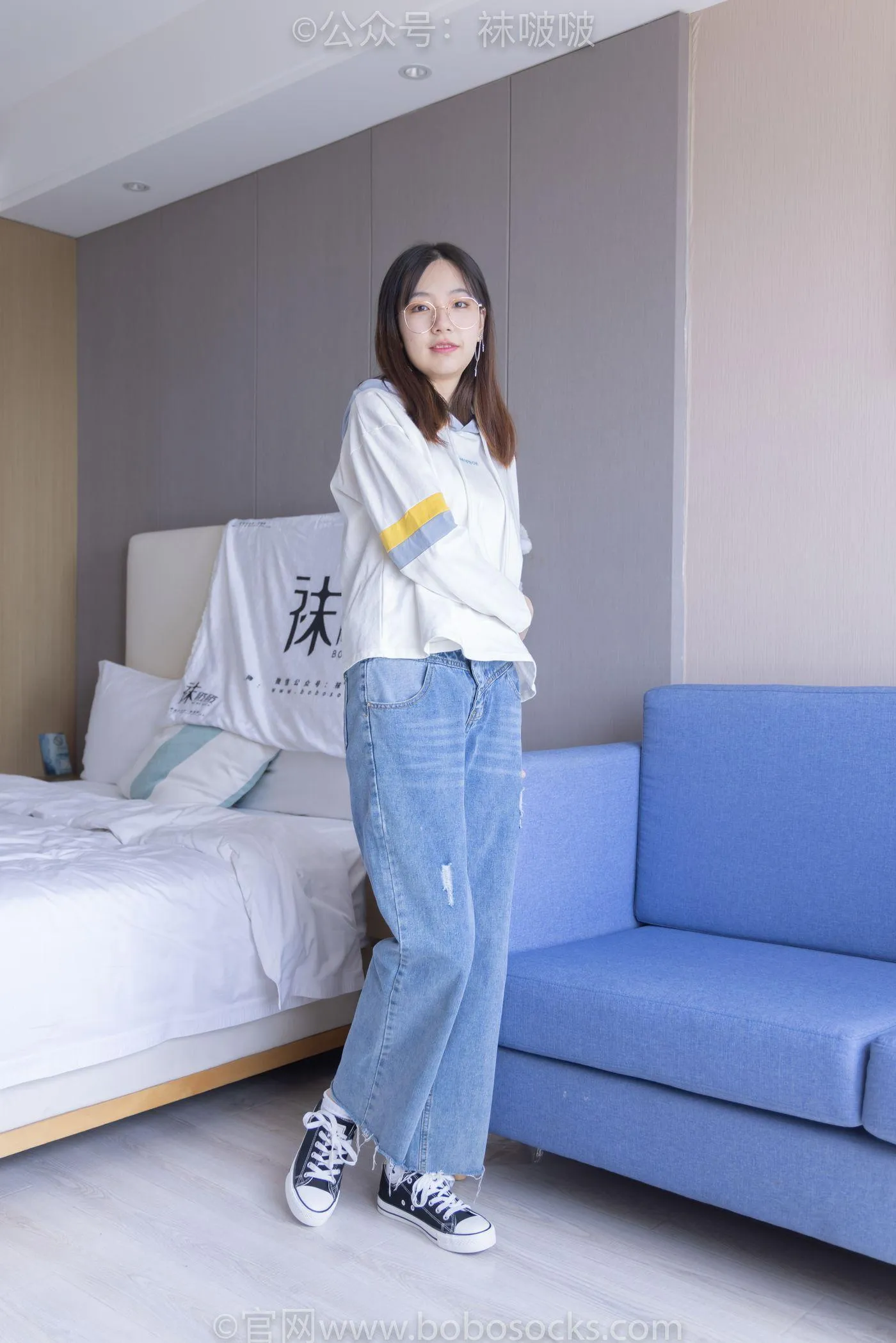 [BoBoSocks袜啵啵]NO.080 小甜豆-帆布鞋、白棉袜、肉丝（花絮版） [140P]插图
